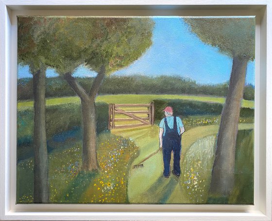 Gardener in Wild Flower Patch