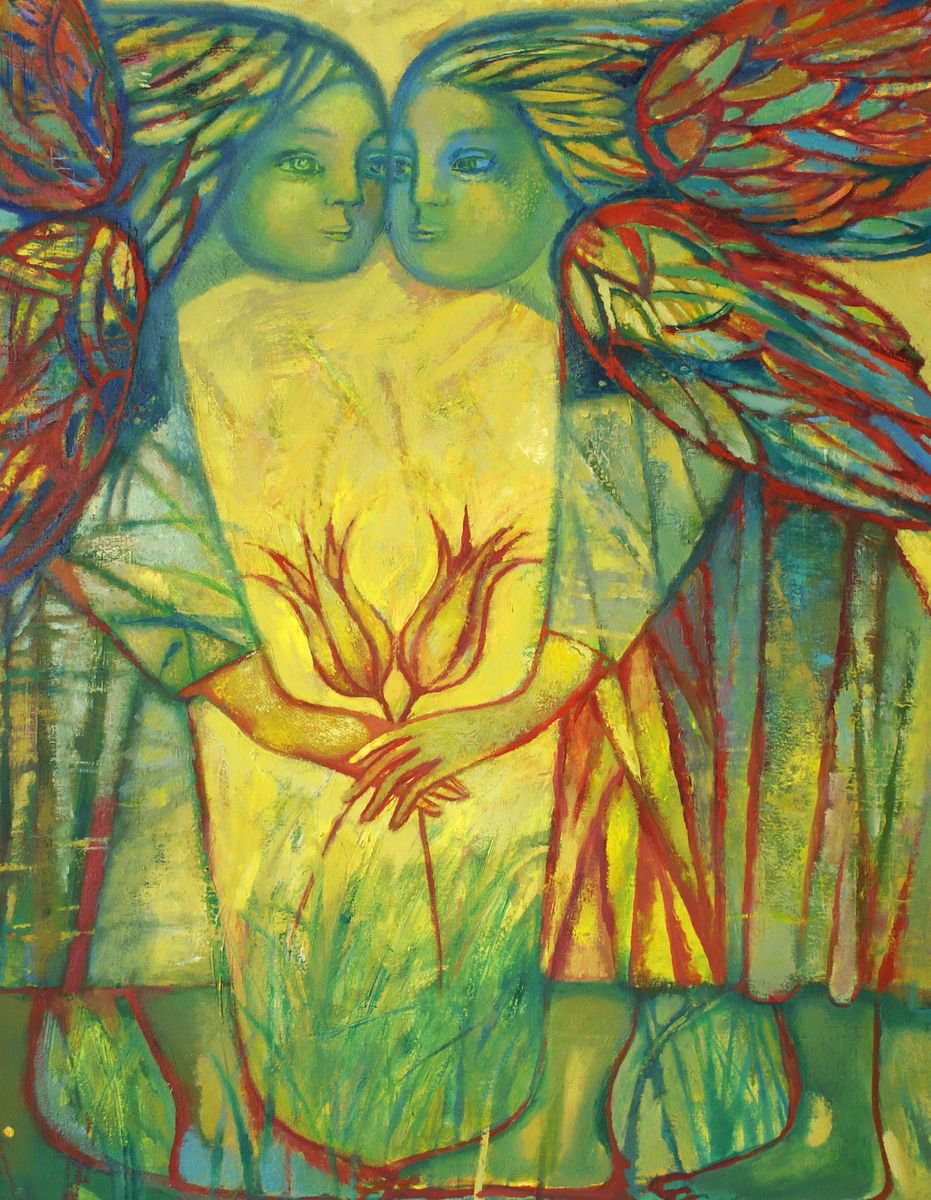 Expressive Portrait Oil Painting By Olena Kondratiuk, 31 X 39", Step Forward, Original Artwork