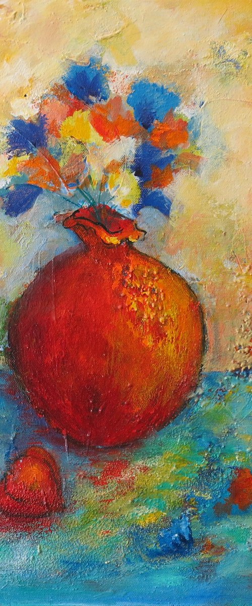 Terracotta Pot and Flowers by Maureen Greenwood