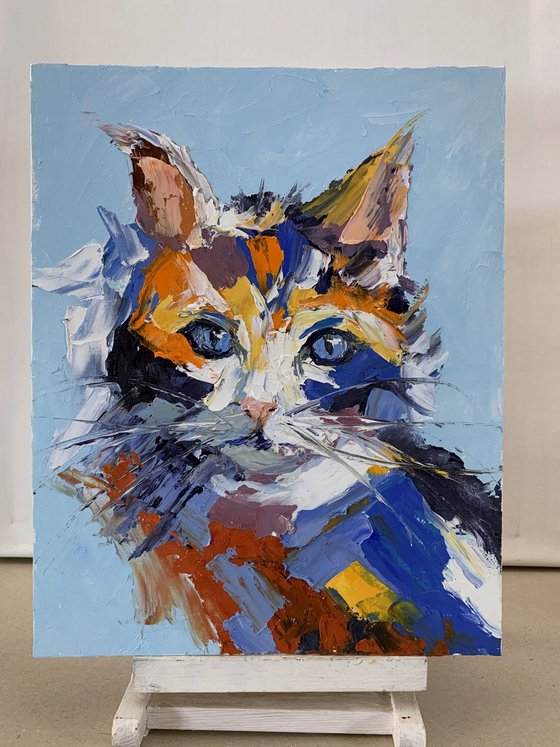 Colorful Cat portrait.