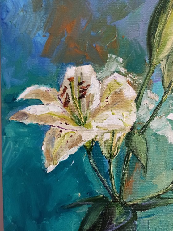 White lilies, Lily bouquet still life