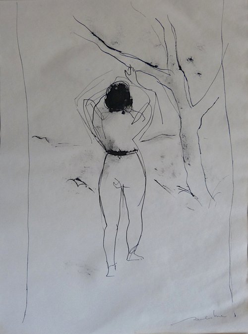 Woman in the garden, 29x40 cm by Frederic Belaubre