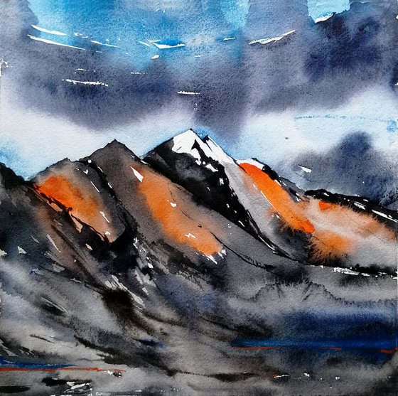 Moutain range painting