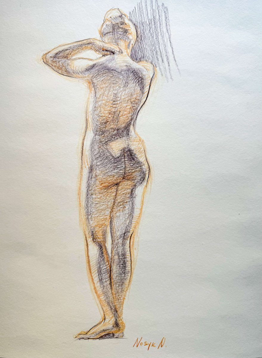 Realistic Nude Figure Study by Nataliia Nosyk