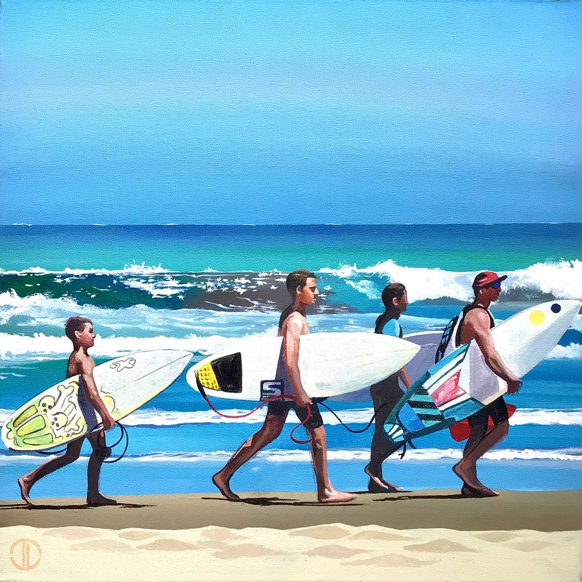 Impressionistic Landscape Acrylic Painting By Joseph Lynch, 20 X 20, Summer Sun, Original Artwork