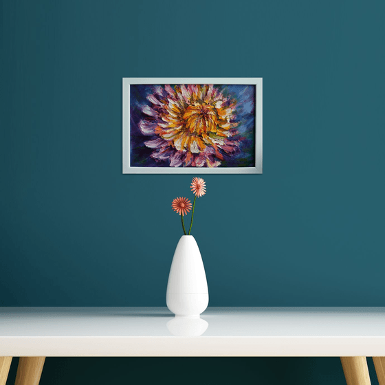 Original textured painting of beautiful flower