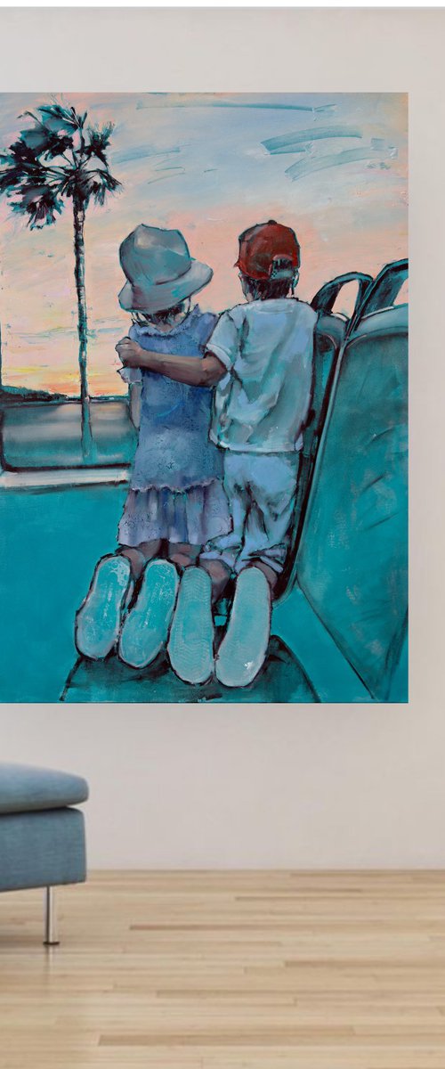 Sky is pink outside the window by Olha Laptieva