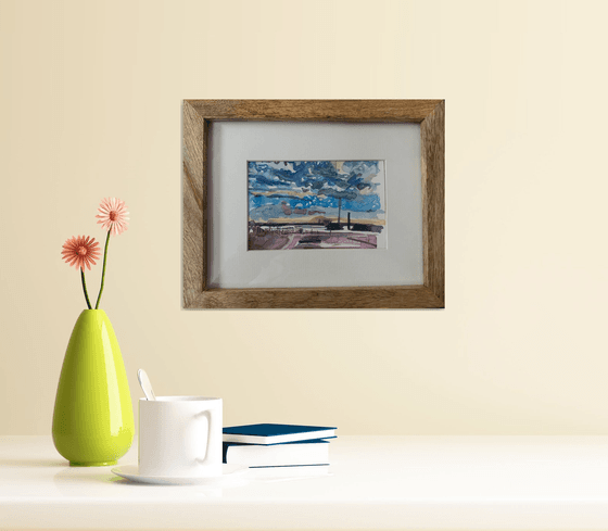 Framed Miniature painting “River Mersey Liverpool”