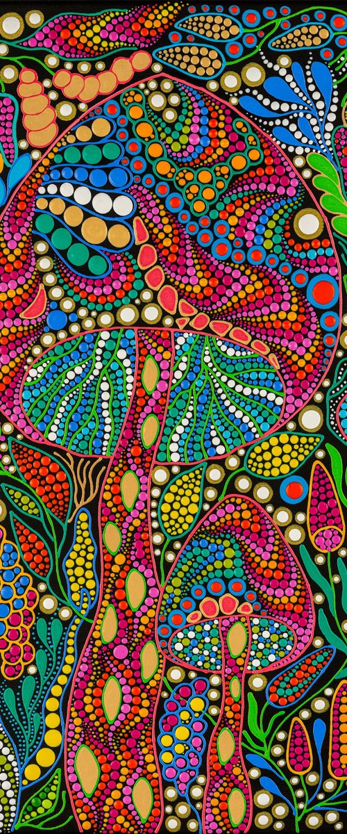 Psychedelic Mushroom Garden by Oxana Lazari