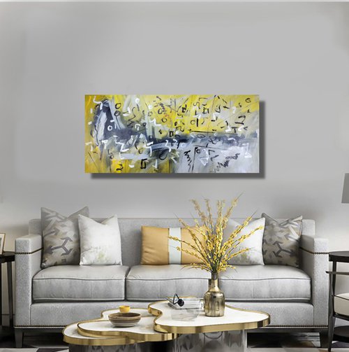 large paintings for living room/extra large painting/abstract Wall Art/original painting/painting on canvas 120x60-title-c793 by Sauro Bos