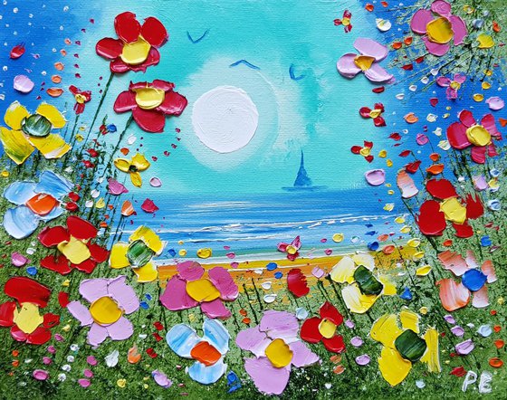 "Magic Beach & Flowers in Love"