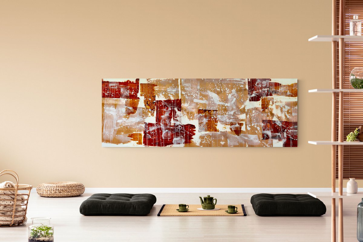 XXL Abstraction No. 17820 burnt umber and sienna by Anita Kaufmann
