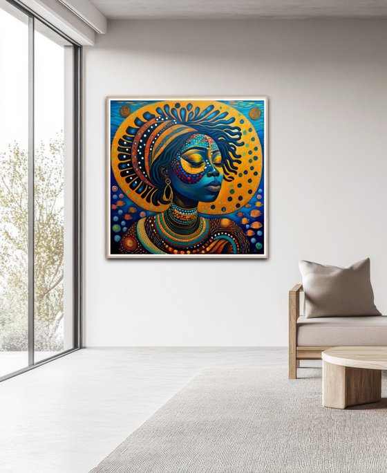 African beauty under the water