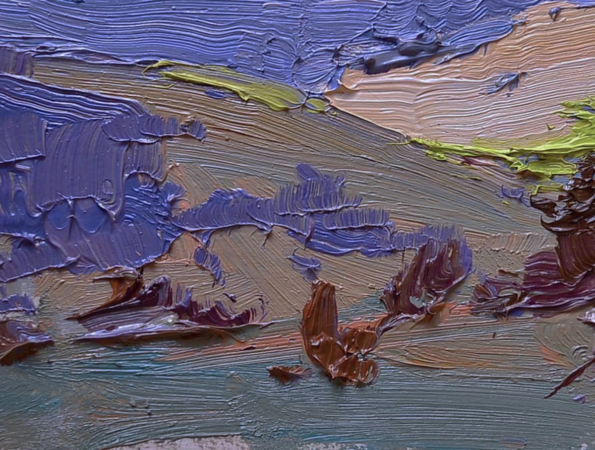 Impressionistic Landscape Oil Painting By Alexander Shandor, 10 X 8, Etude 65, Original Artwork