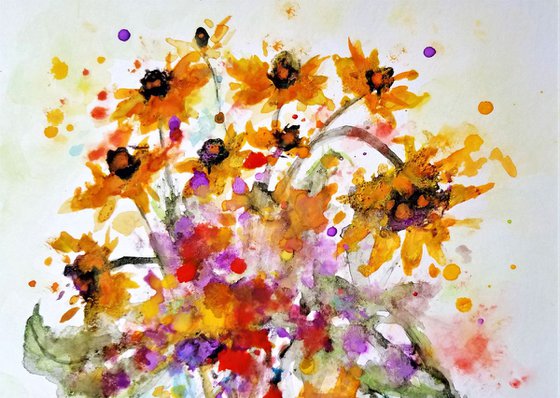 Explosion of happiness # 38/gift idea/Free shipping in USA for any of my artworks