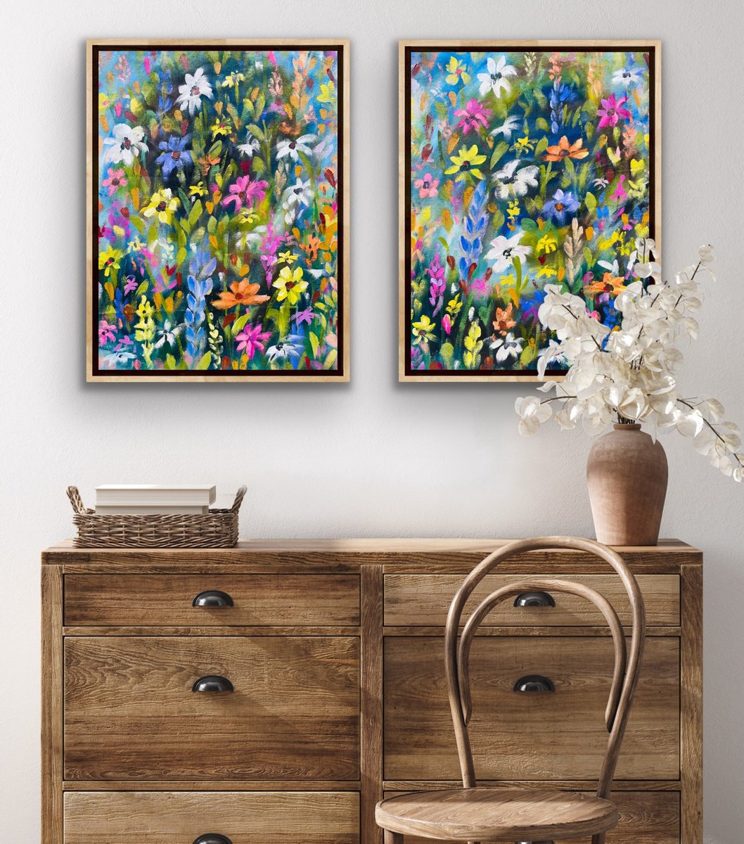 Abstract Botanical Oil Painting By Pooja Verma, 24 X 16", ????