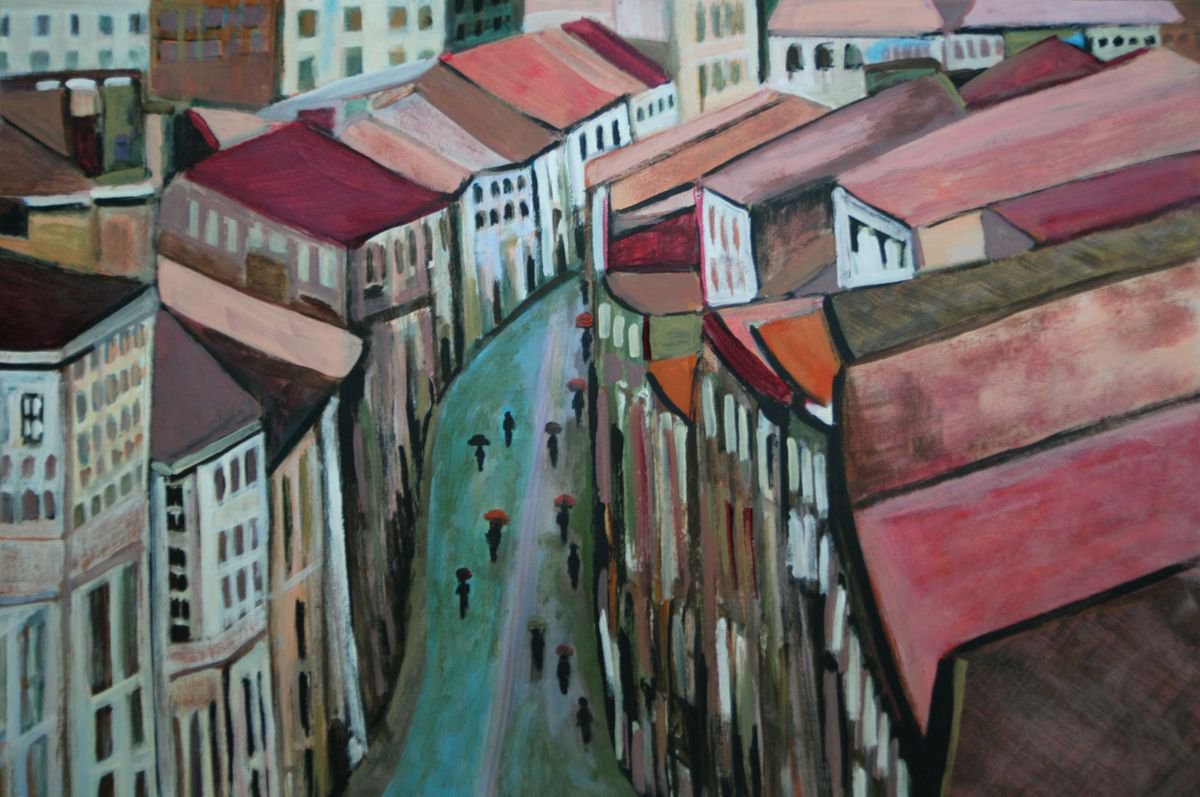 Cityscape  AP / 67 X 44.5 cm by Alexandra Djokic