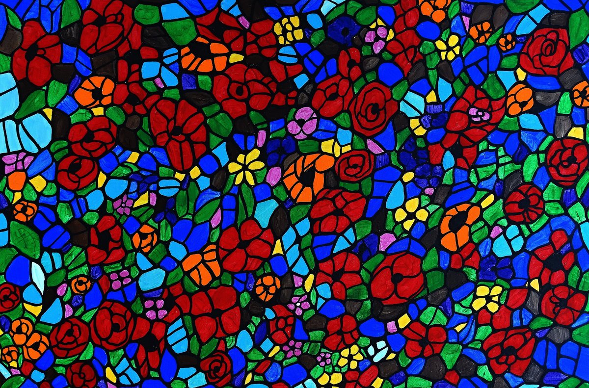 Abstract flower medley by Rachel Olynuk