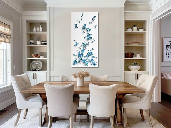 Whimsical Impermanence, blue #2 (24"x48")