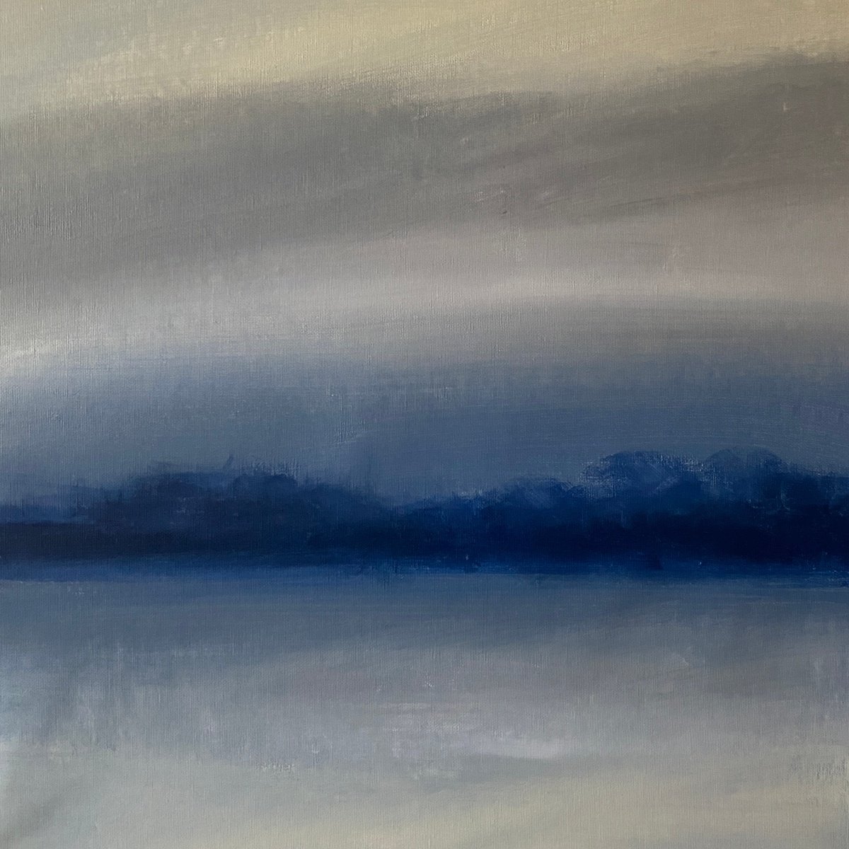 Impressionistic Landscape Acrylic Painting By Helen Mount, 16 X 16, Breathe Slowly/12, Original Artwork