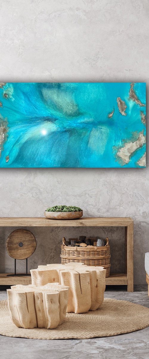 Aerial Seascape painting by Ana Hefco