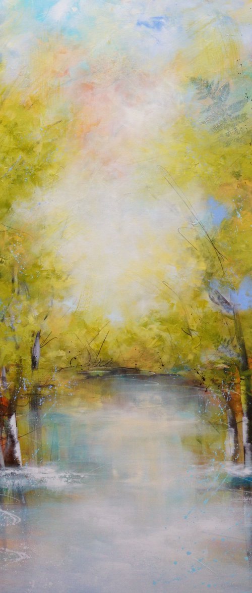 "Soft Light Symphony: Serene Lake Reflections", XXL by Vera Hoi