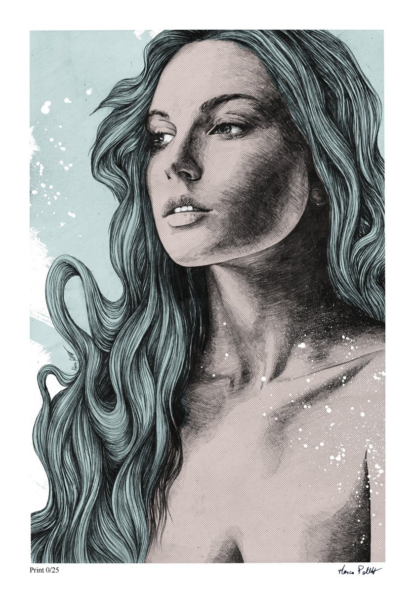 Urban And Pop Portrait Giclee Print By Marco Paludet, 14 X 20", Throwing Ashes Pop Art, Original Artwork