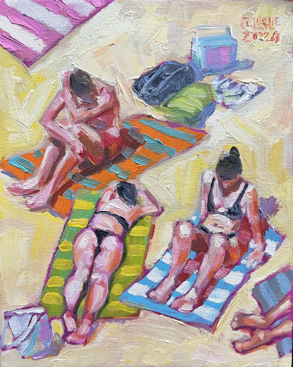 Bathers at Camogli by Jimmy Leslie
