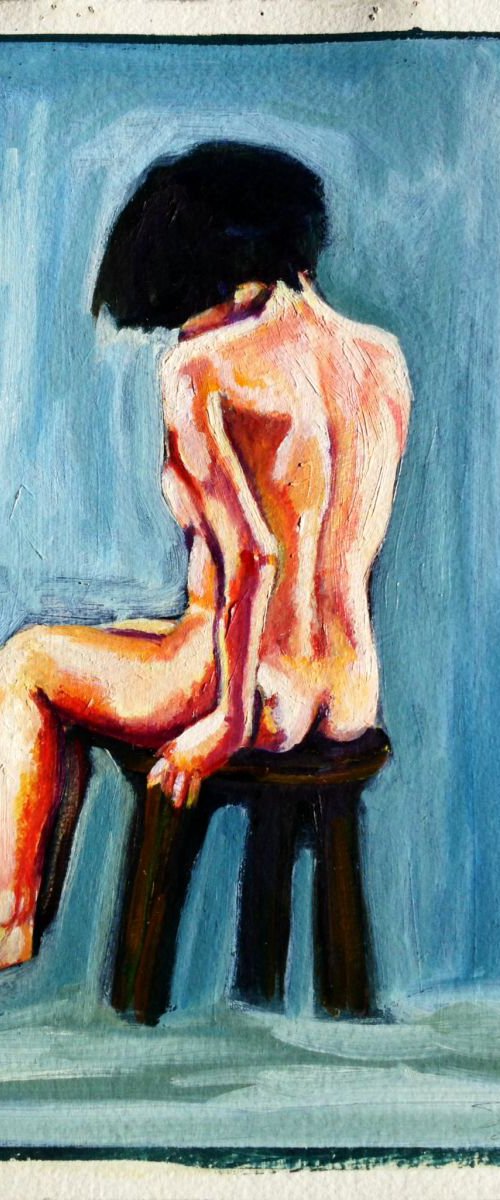 Sitting nude study by Sandi J. Ludescher