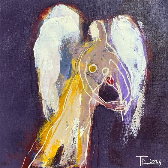 Angel with a flower.