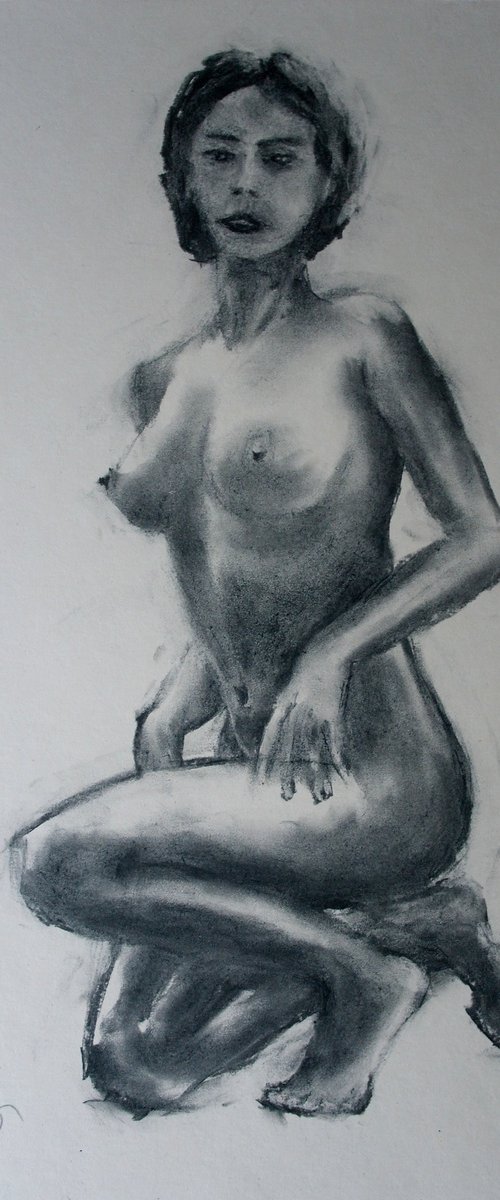 Female Figure #67 Charcoal by Juri Semjonov