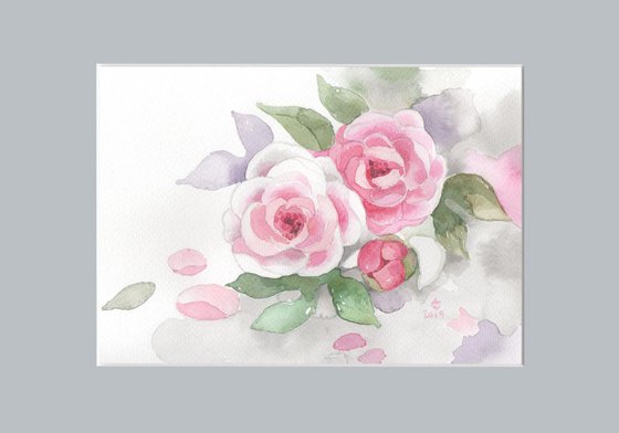 Peony - gray and pink