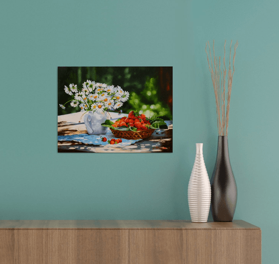 Daisies and Strawberries