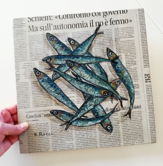 Fishes on Newspaper