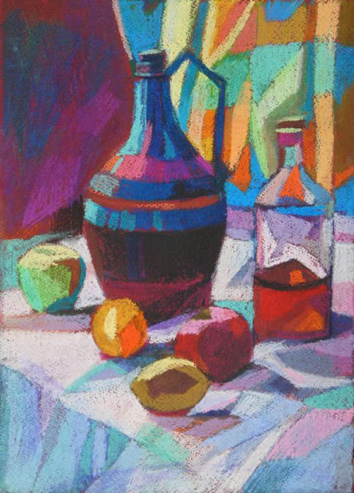 Still life  with fruits / 34,8  x 25 cm by Maja Đokić Mihajlović