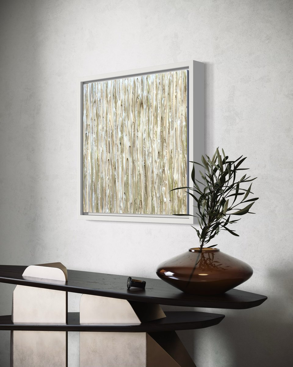 Abstract Acrylic Painting By Daniela Pasqualini, 10 X 10, Melodie - Shades Of Champagne, Original Artwork