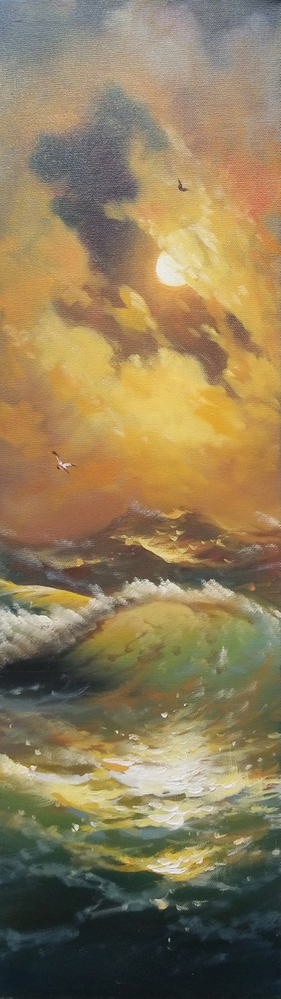 Inspired by Aivazovsky - Storm(125x80cm, oil painting, 5 items)