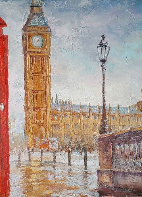 On the street of London (70x40cm) by Mary Voloshyna