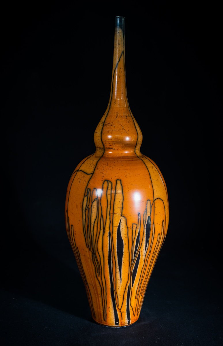 Geometric Abstract Clay Sculpture By Inaki San, 7 X 22, Femenina 2, Original Artwork