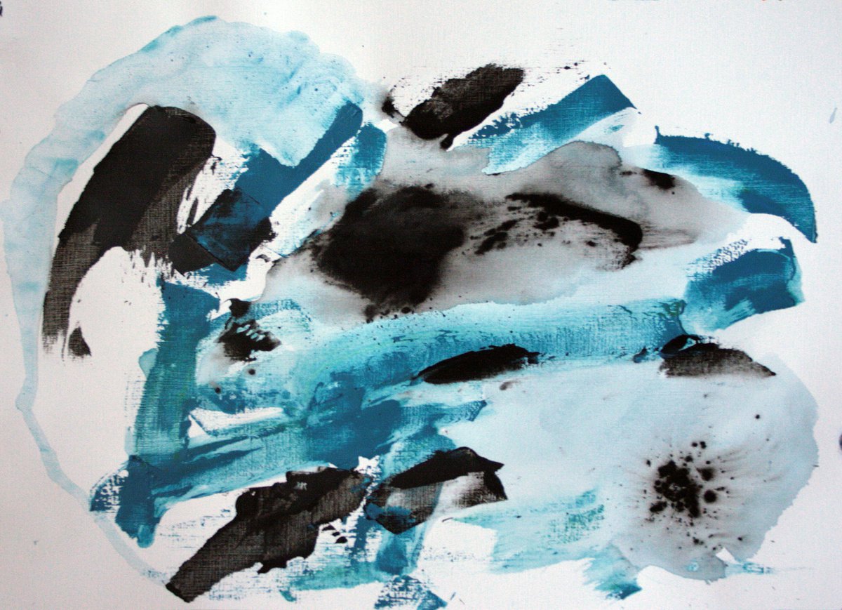 Expressive Abstract Acrylic Painting By Salana Art / Svetlana Samovarova, 16 X 12", Expression Vi, Original Artwork