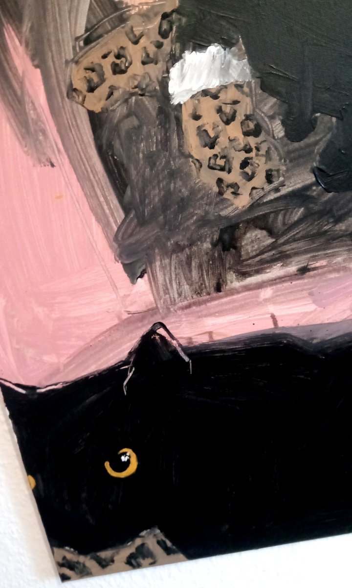 Expressive Portrait Acrylic Painting By Valerie Lazareva, 20 X 28", #90/24 Reflection, Original Artwork