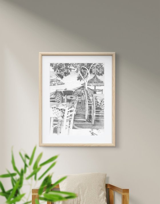 Seaside cafe serenity