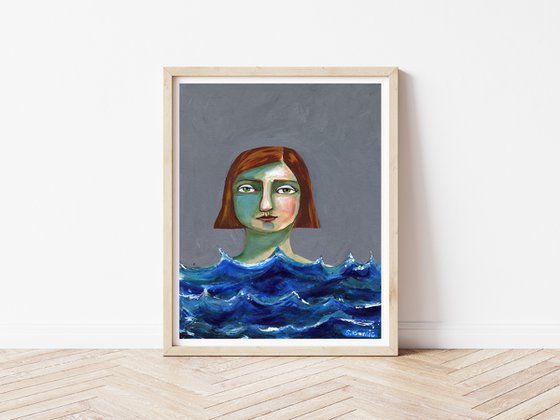 Swimming Girl 3 - I go into the ocean to loose my mind and to find my soul.