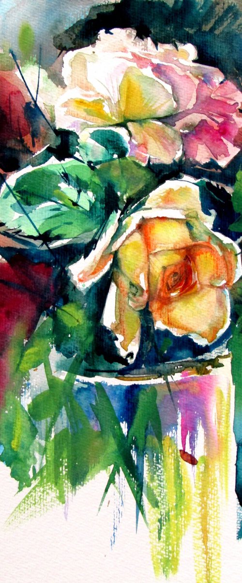 Still life with roses by Kovács Anna Brigitta