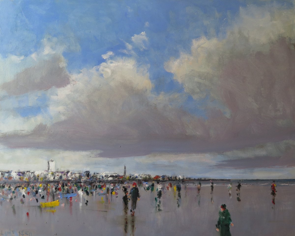 Bridlington Beach Scene by Malcolm Ludvigsen