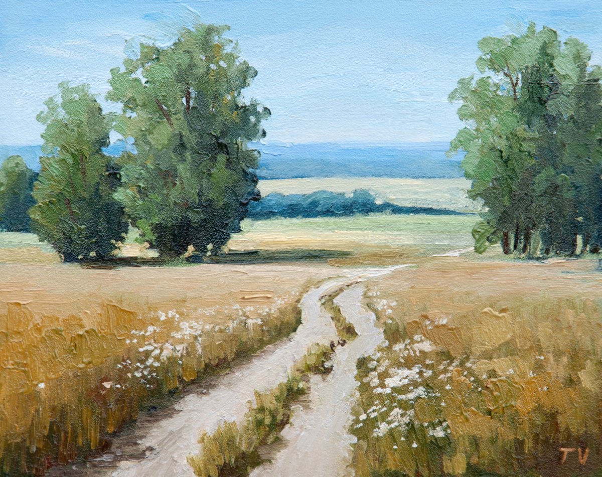 Impressionistic Landscape Oil Painting By Tetiana Vysochynska, 10 X 8", Country Landscape, Original Artwork