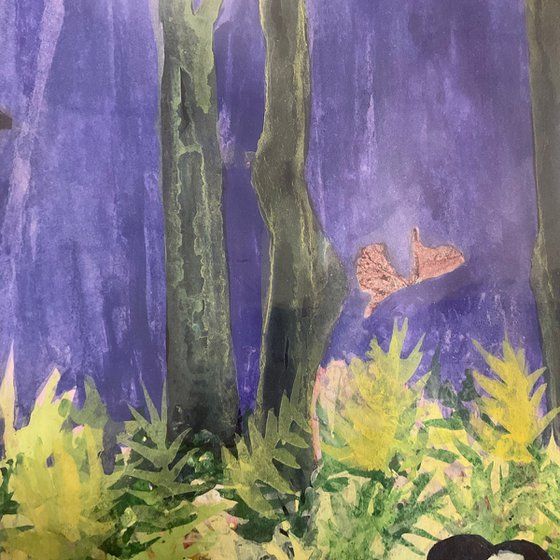 A kiss in butterfly wood