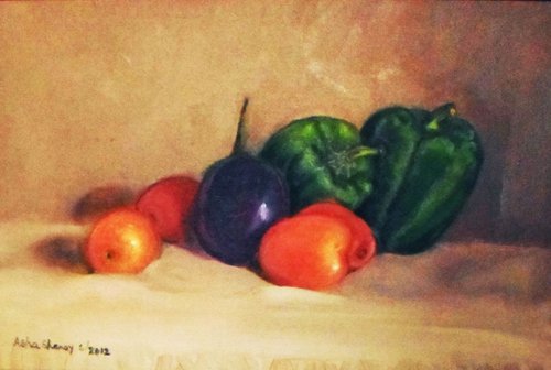 Still life with vegetables by Asha Shenoy