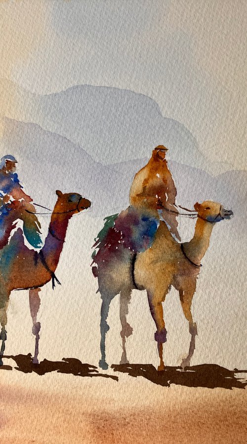 Camel Train by JANE  DENTON