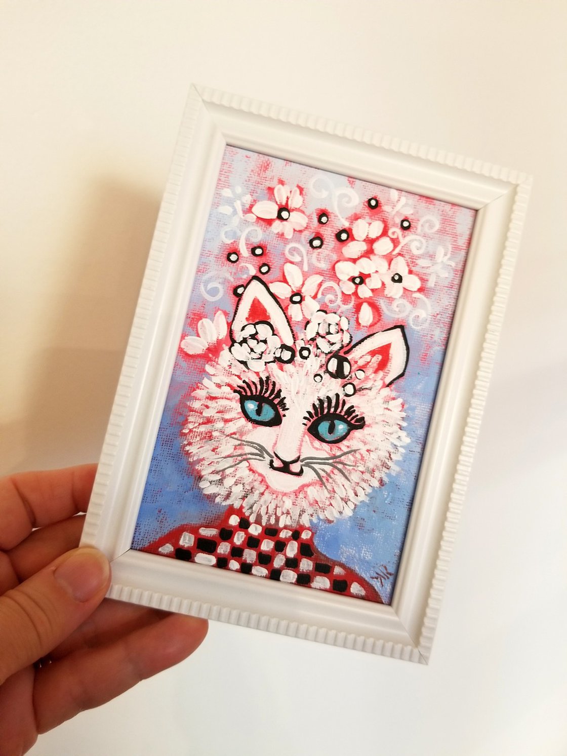 Miss Pretty Kitty Cat Acrylic painting by Karen Rieger | Artfinder